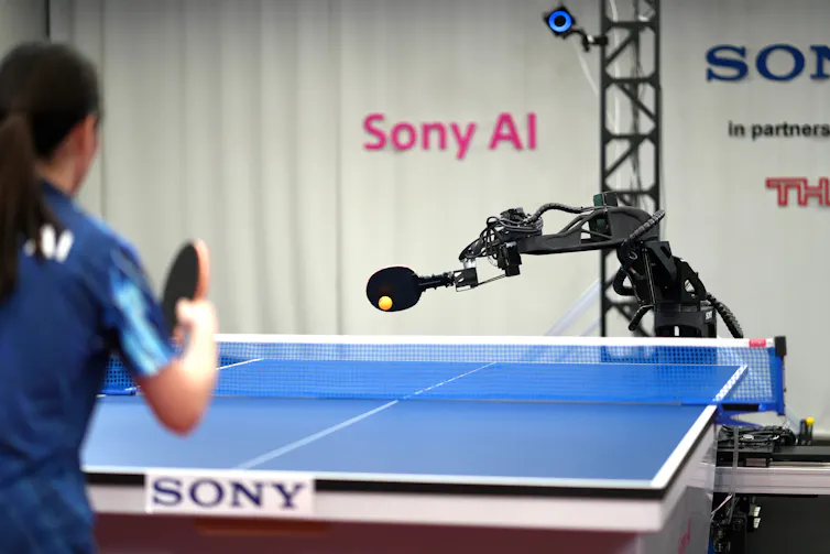 Japanese professional table tennis player Mayuka Taira rallies with Ace.