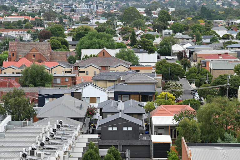 A general view of houses in Brunswick, Melbourne