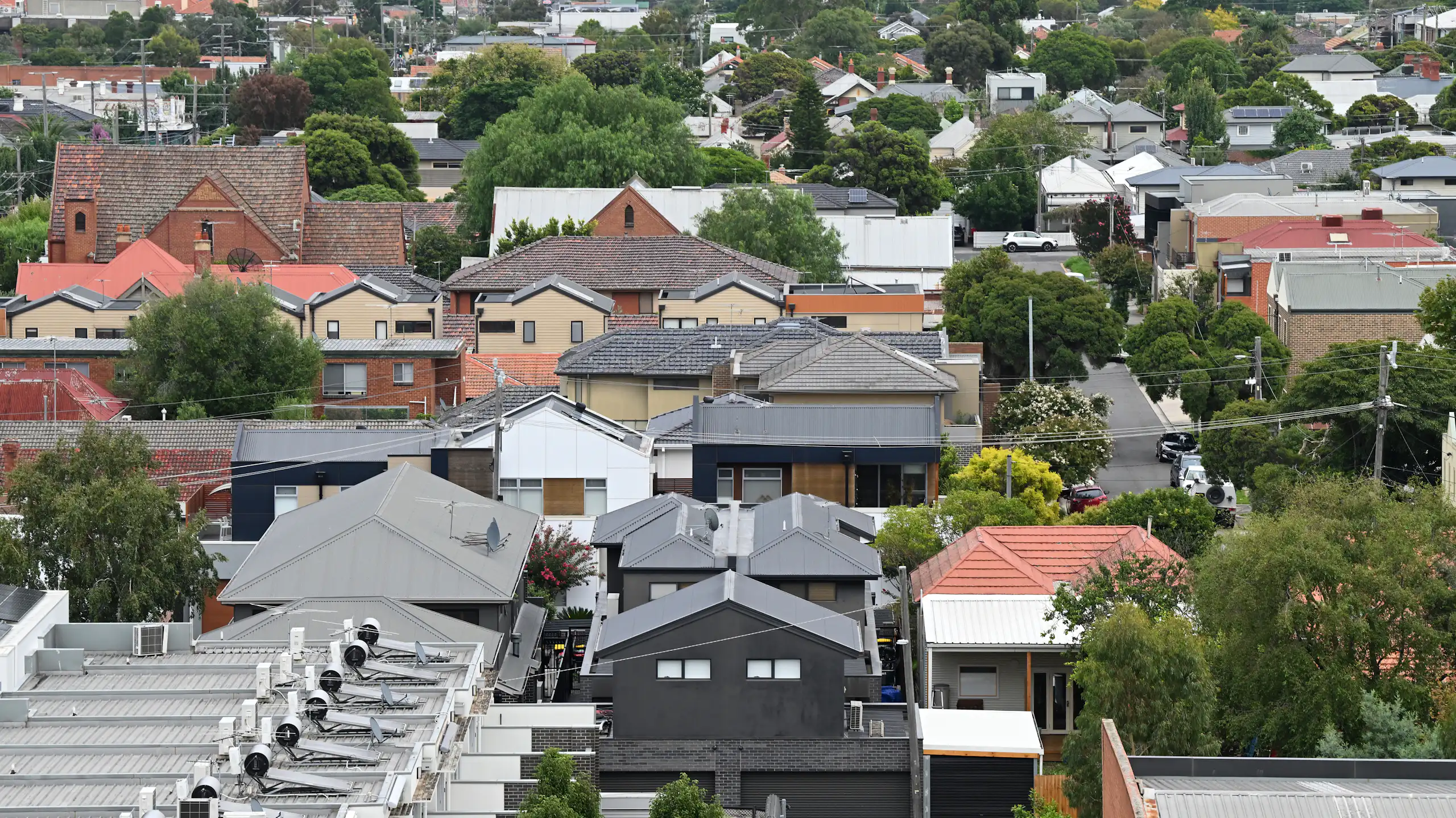 A general view of houses in Brunswick, Melbourne