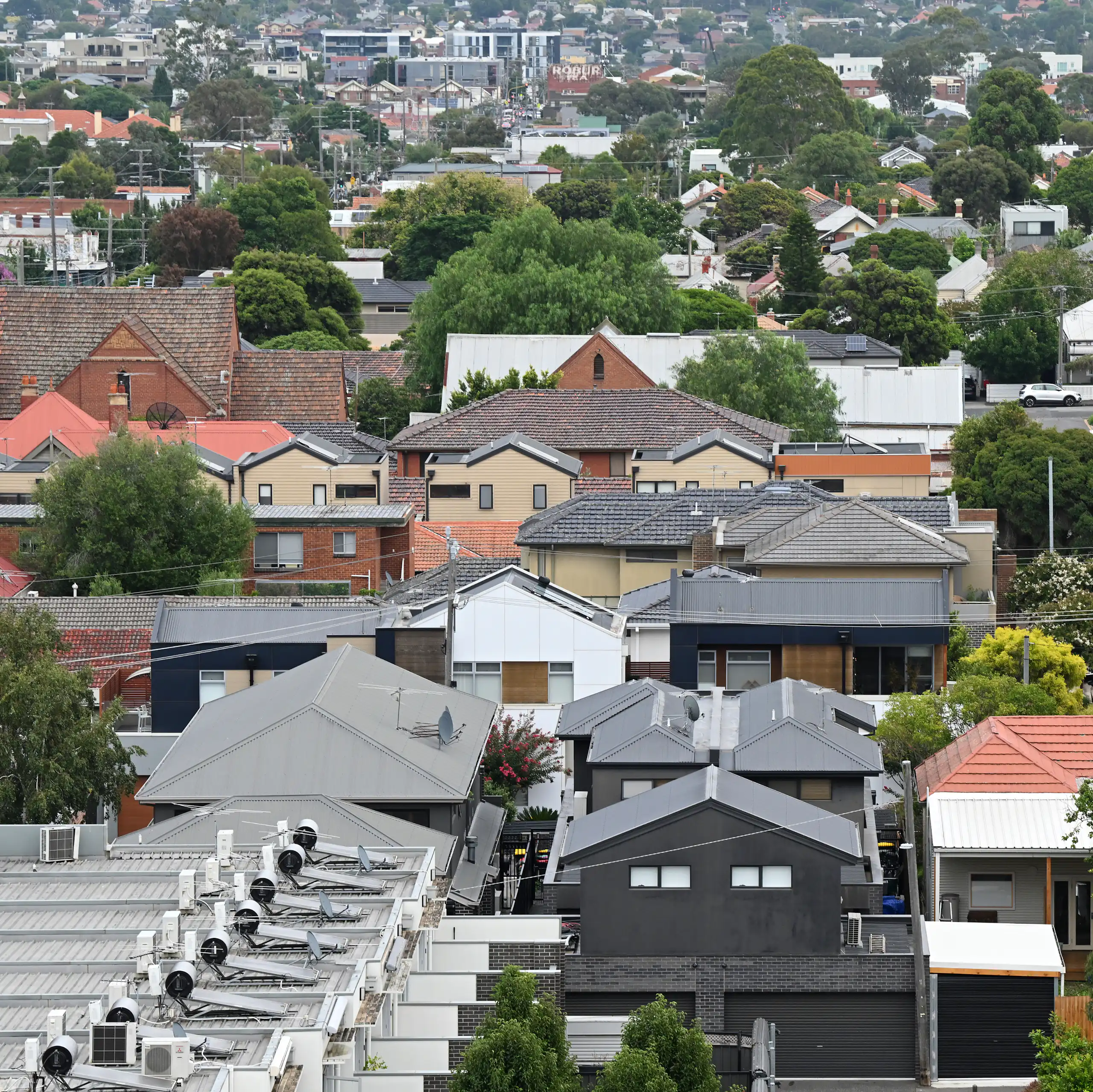 A general view of houses in Brunswick, Melbourne