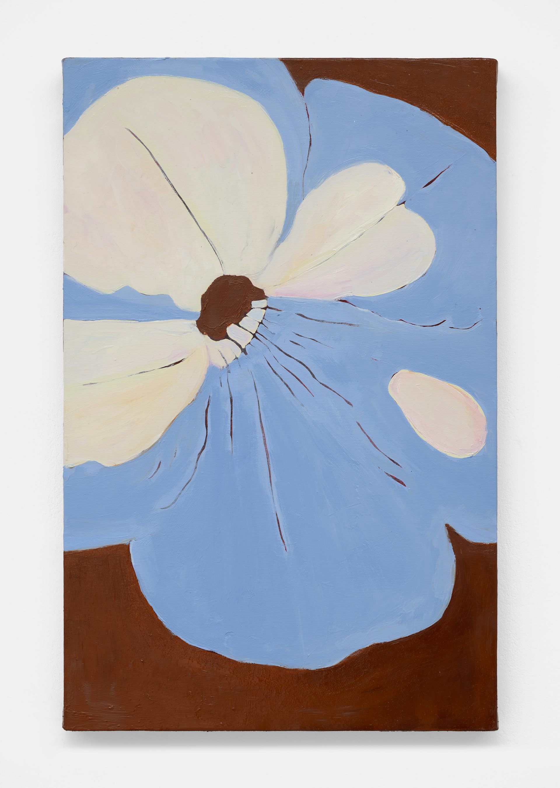 Painting of a large blue flower.