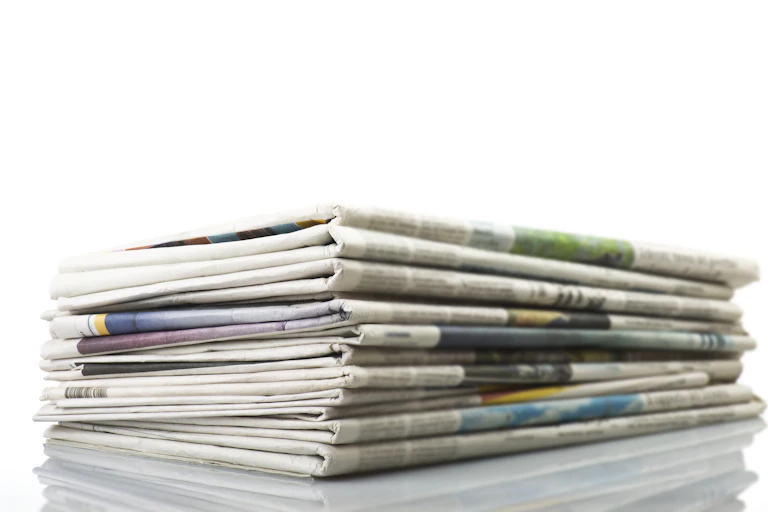 Pile of British newspapers