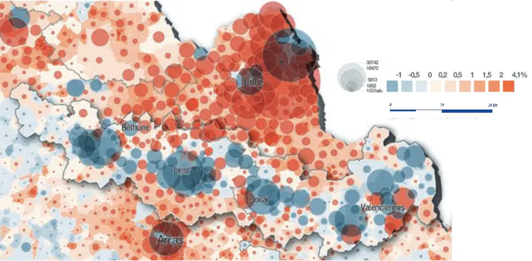 Le déclin démographique de l’ancien bassin houiller entre 1962 et 2014