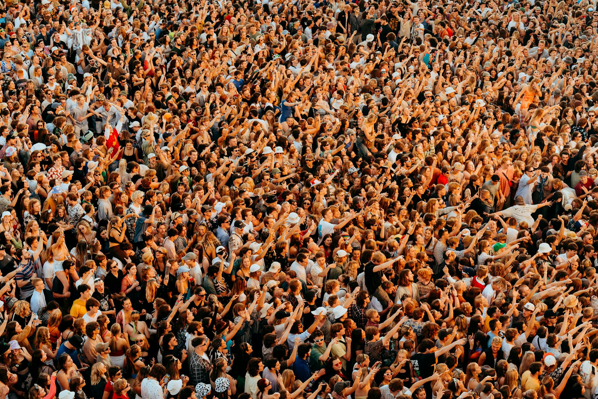 Sea of people in a massive crowd.