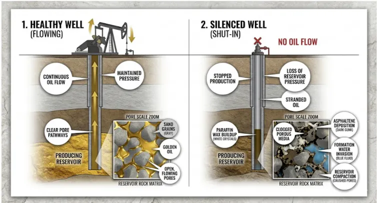 Author created illustration of how oil wells work