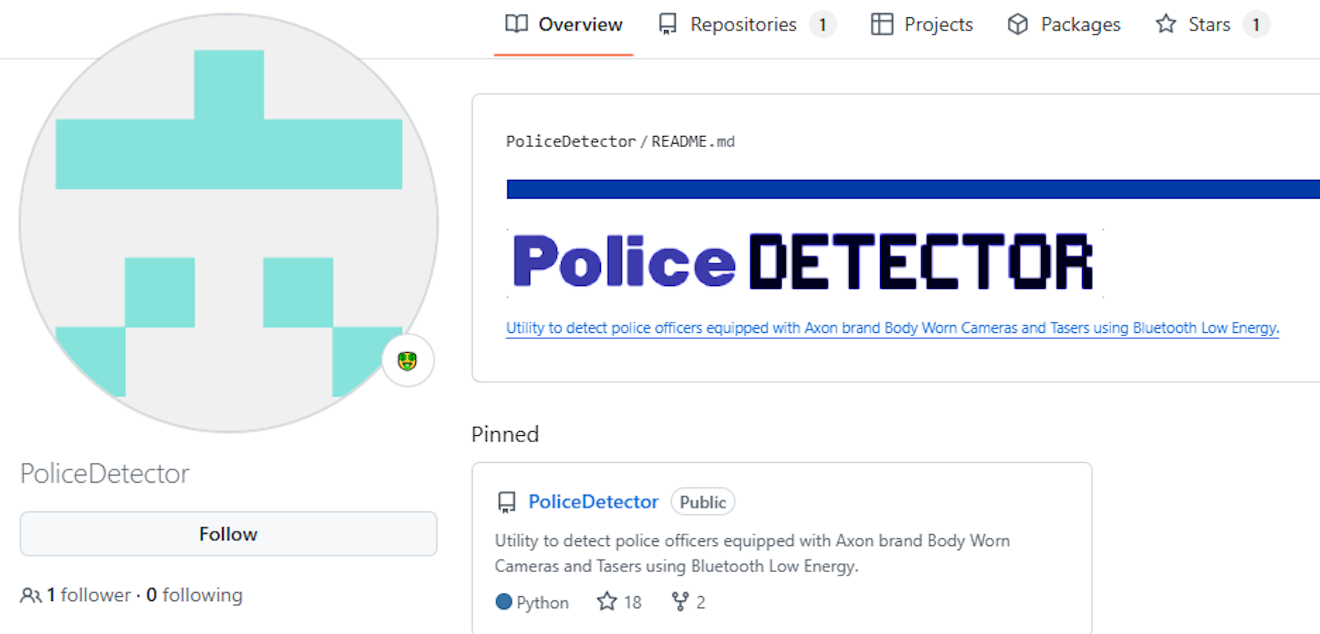 A screenshot of a repository on GitHub.