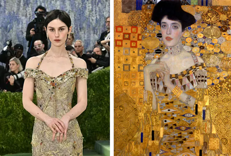 Abrams looks exactly like the woman in the painting.