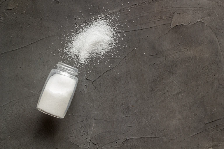 Salt spilled from a salt shaker