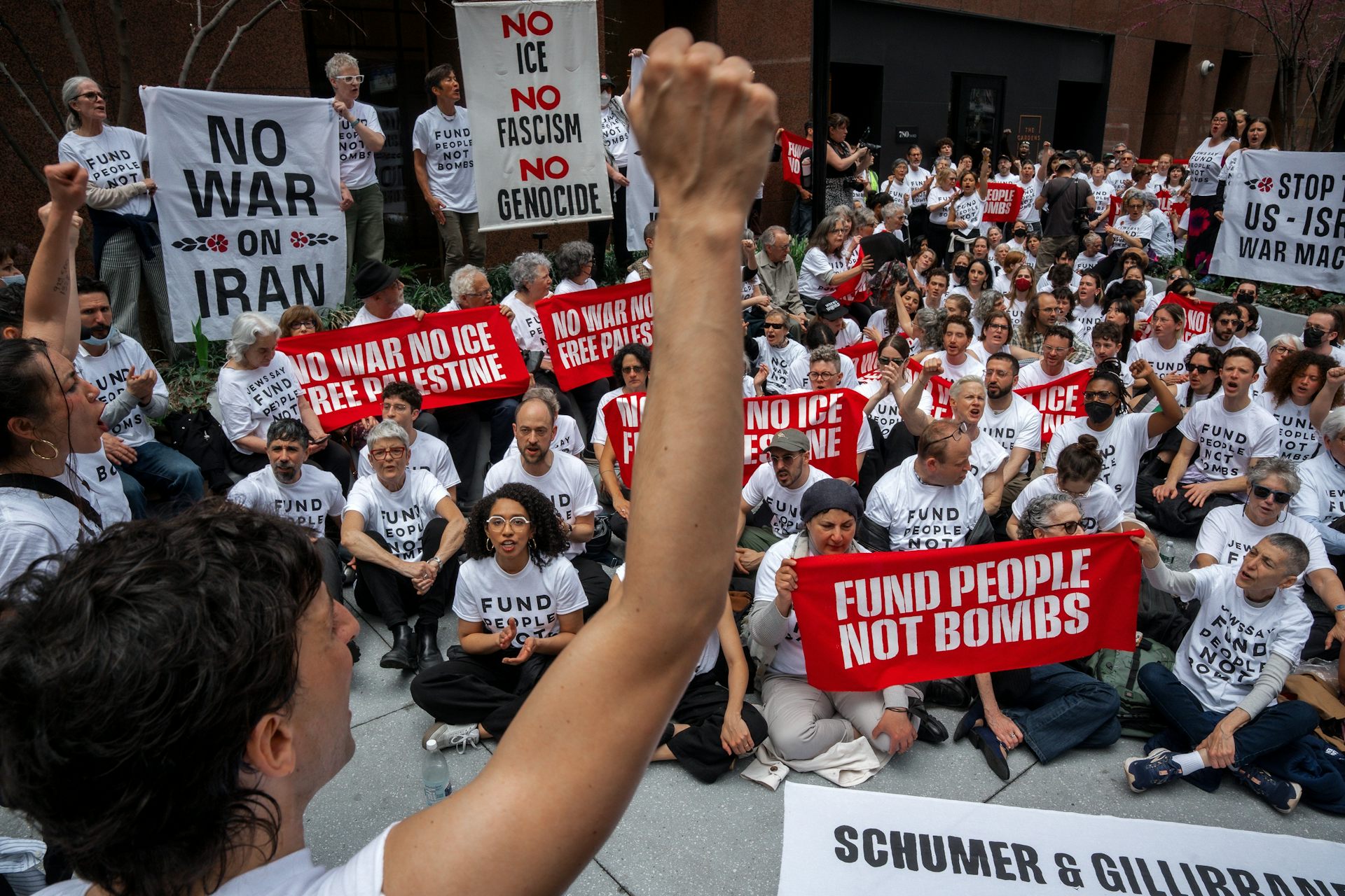 Anti-war protest in New York, April 13 2026.