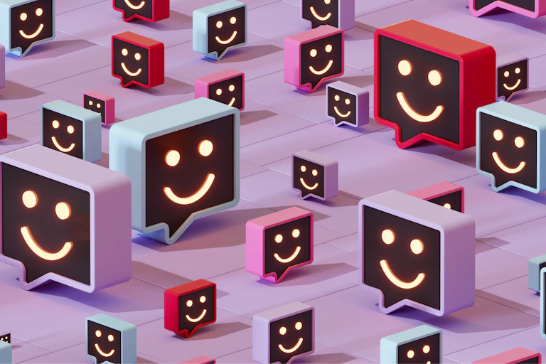 Smiling chatbot icons