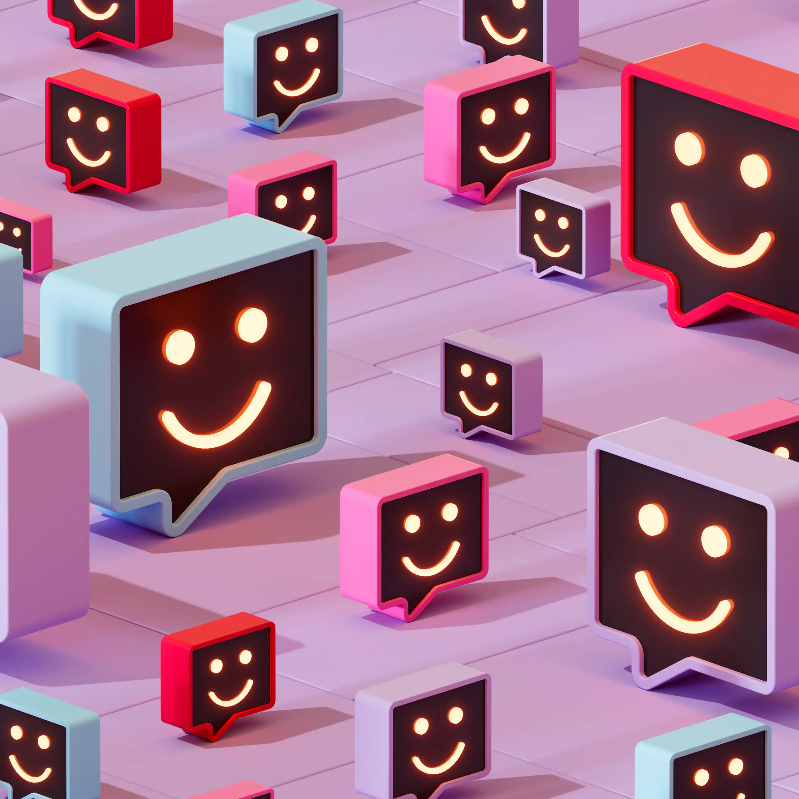 Smiling chatbot icons