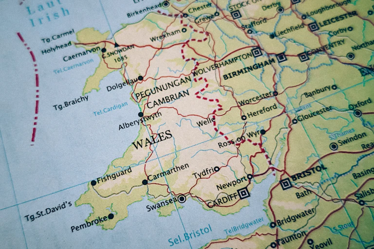 Map of wales