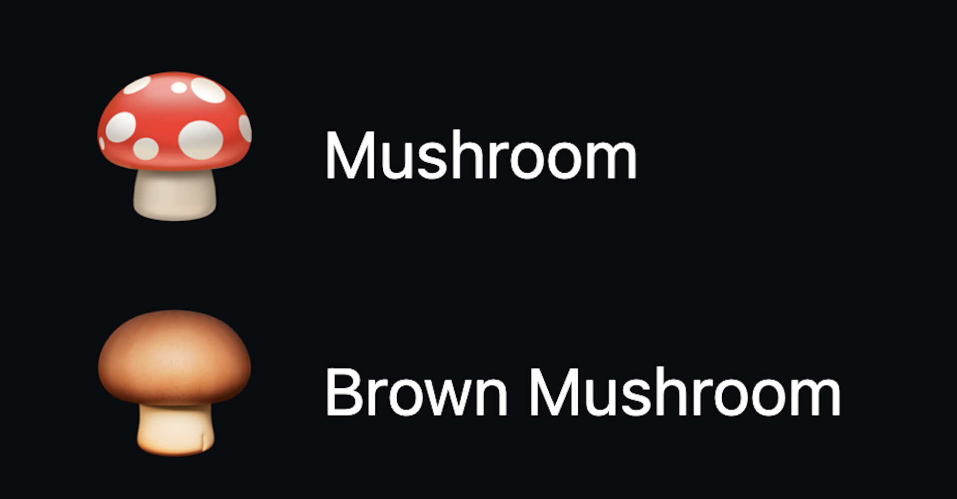 Les deux émojis champignons disponibles.