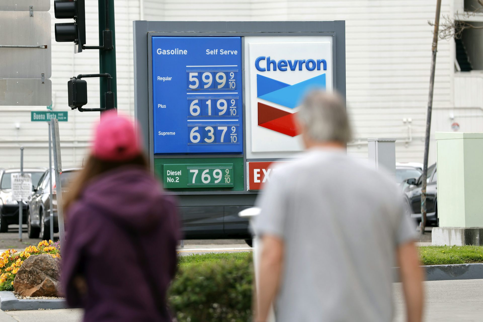 A gas stattion in California showing high prices.