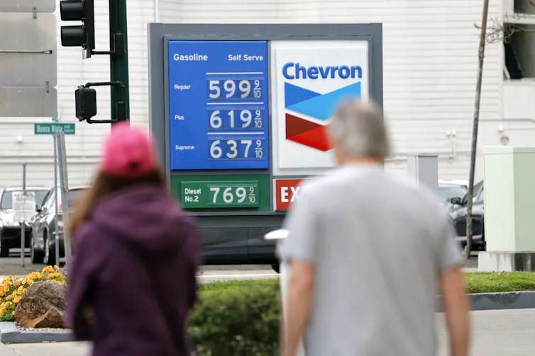 A gas stattion in California showing high prices.