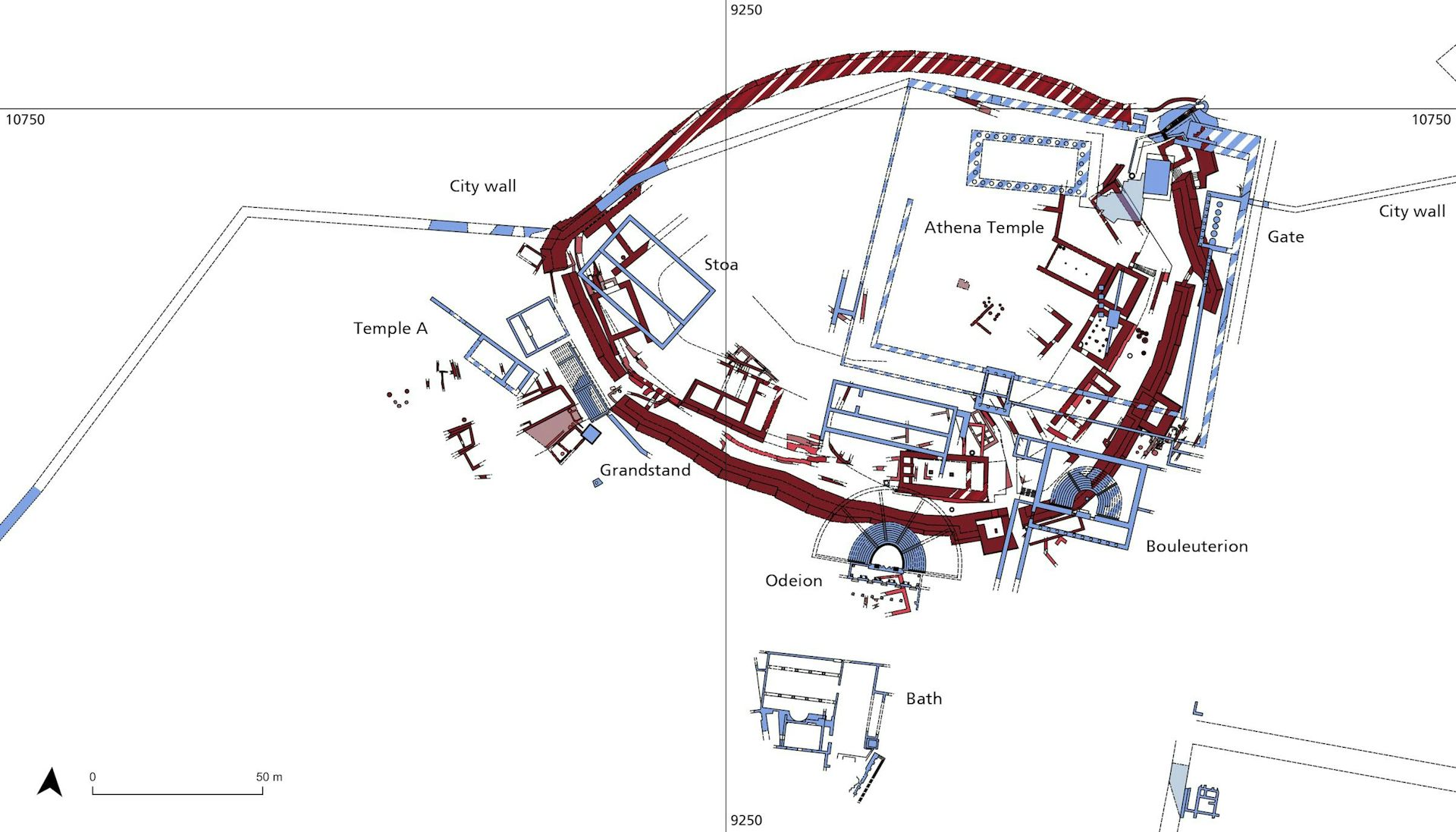 Plan of the late bronze age citadel of Troy