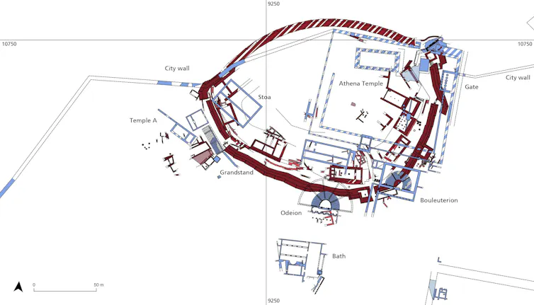 Plan of the late bronze age citadel of Troy
