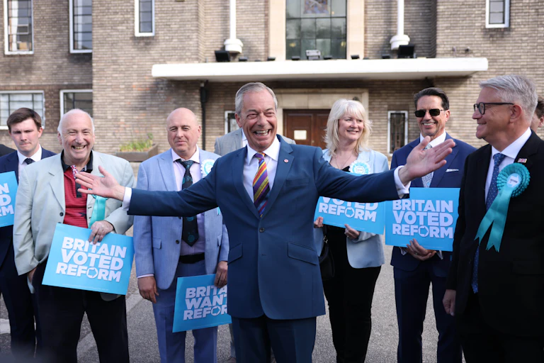 Nigel Farage and Reform UK supporters