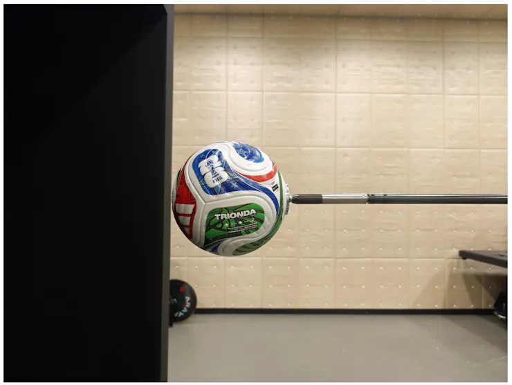 A ball mounted on a rod.