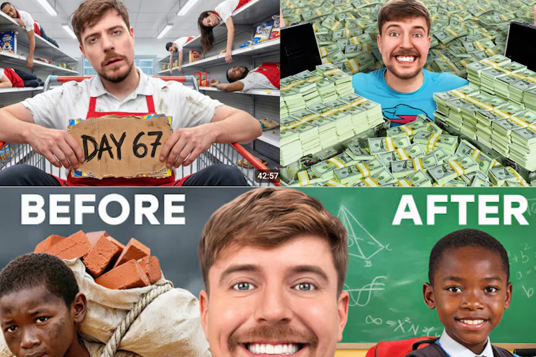 A grid of various screenshots taken from YouTube video thumbnails showing people in various situations.