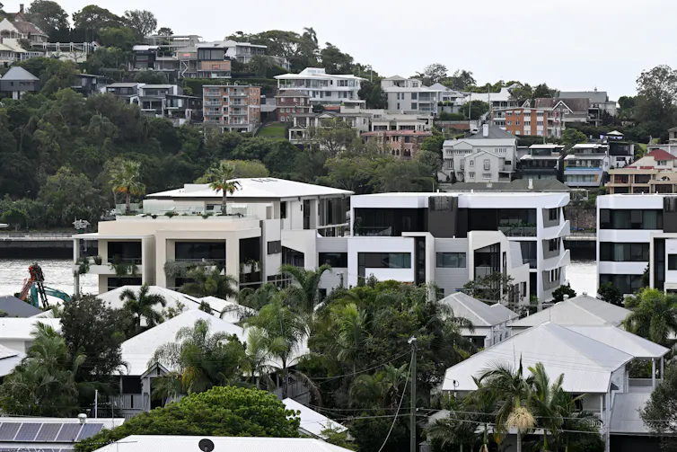 Residential properties are seen in Brisbane