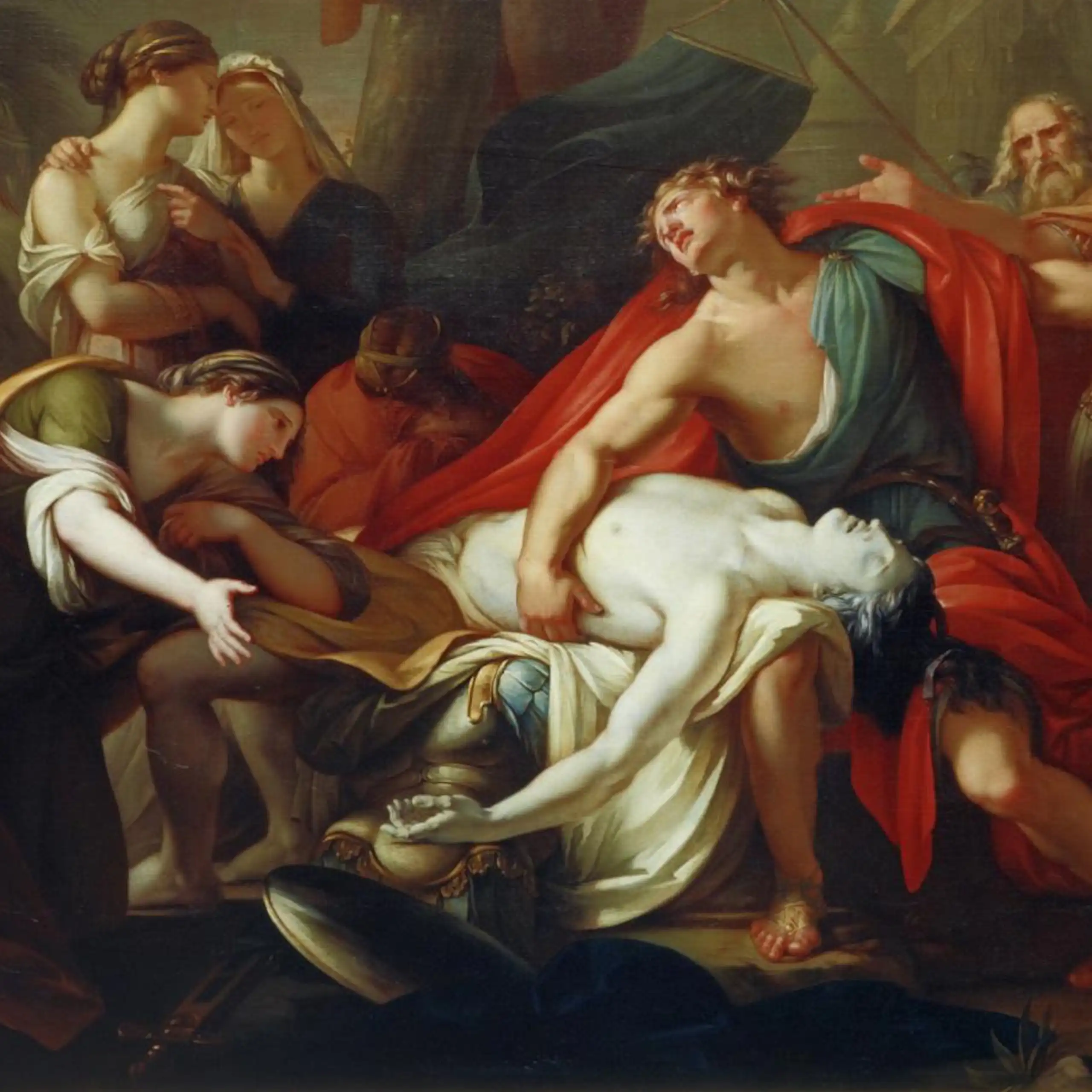 « Achille se lamentant sur la mort de Patrocle » de Gavin Hamilton (1760-1763).