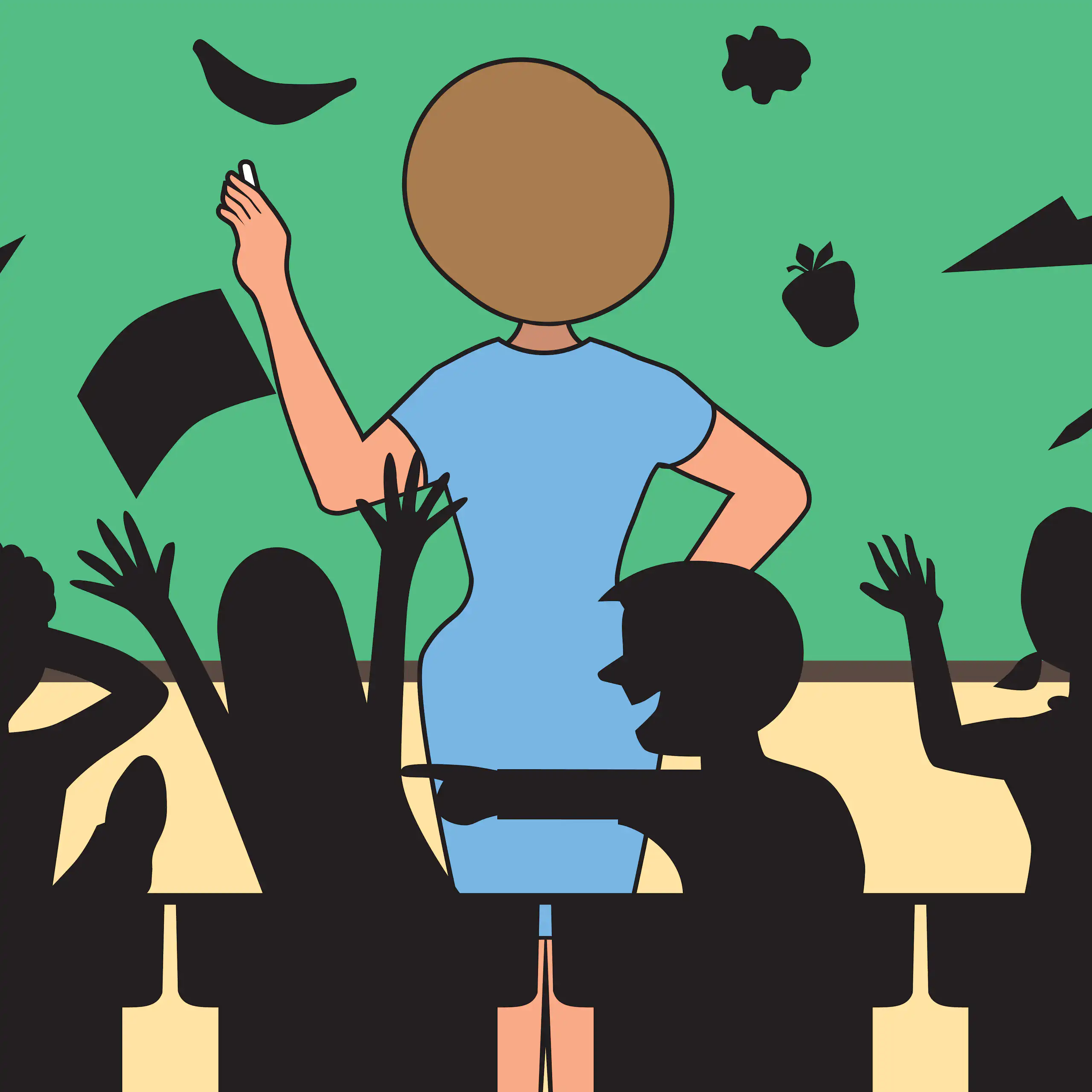 Illustration d'un chahut en classe.