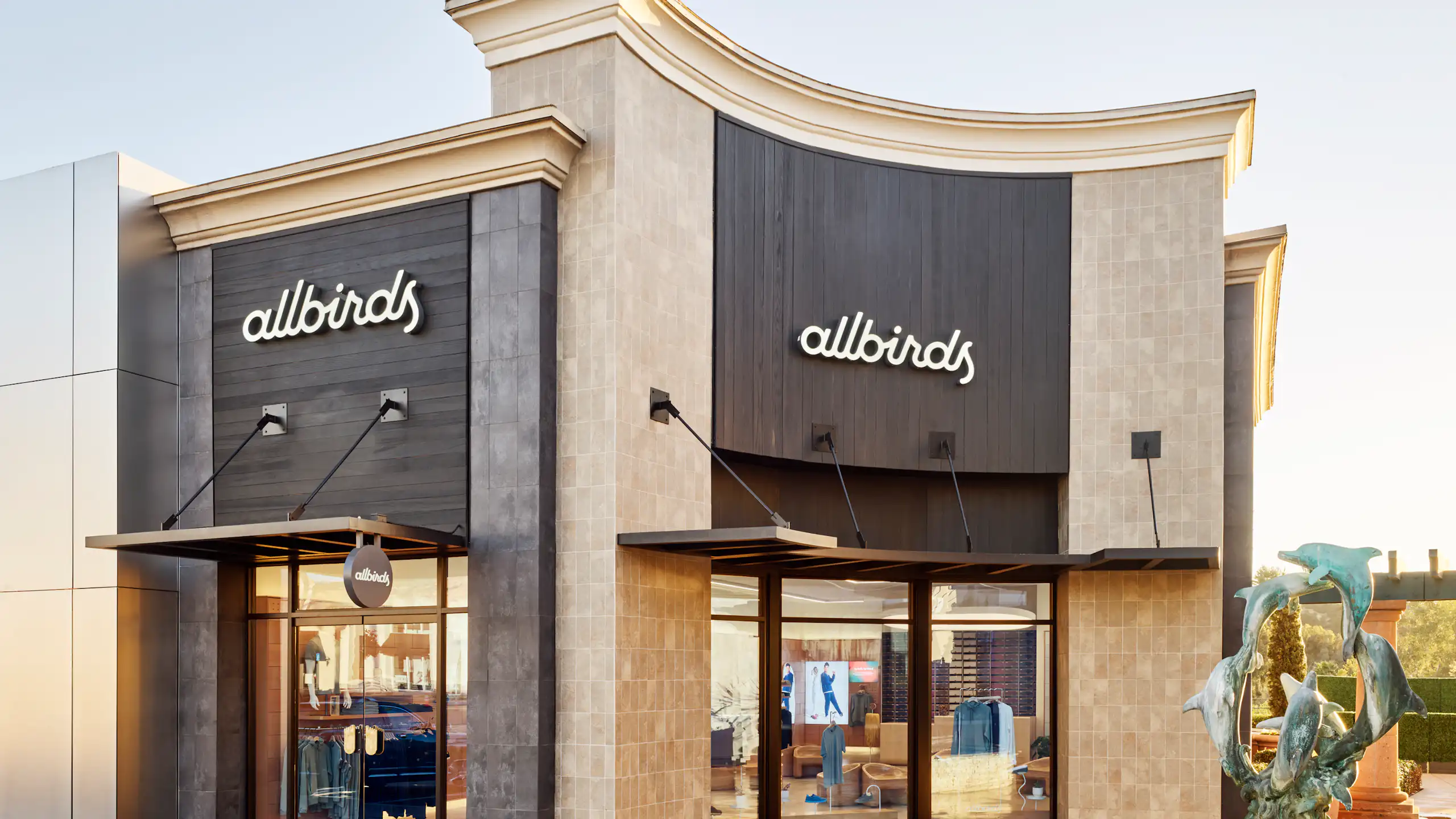 An Allbirds store in Carlsbad, California, displays the company logo over the entrance.