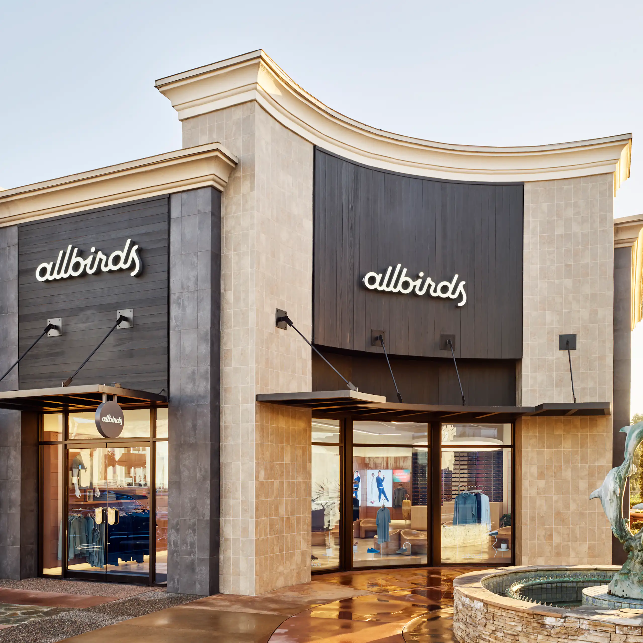 An Allbirds store in Carlsbad, California, displays the company logo over the entrance.