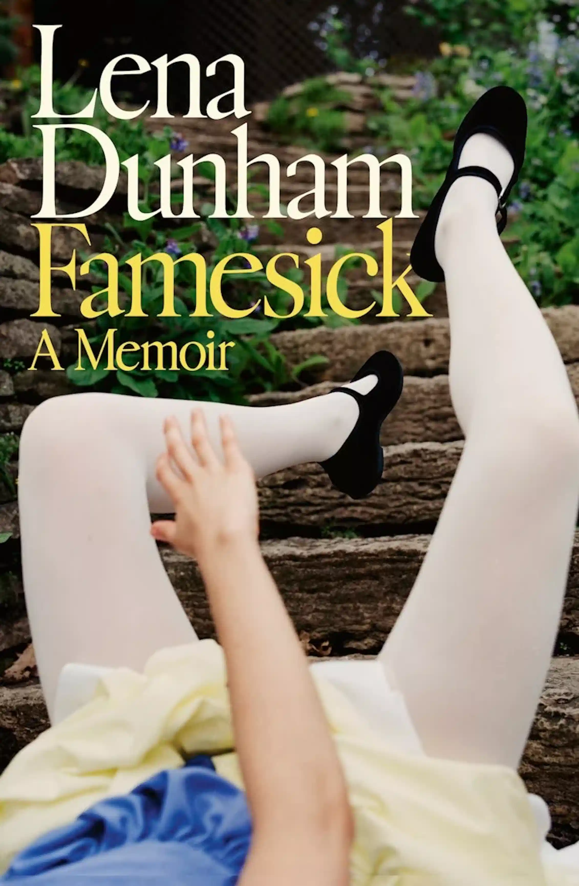 book cover - Alice in Wonderland white tights and Mary Janes under a blue skirt