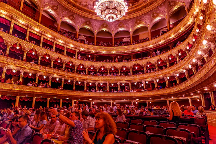 An opera house in Odessa, Ukraine.
