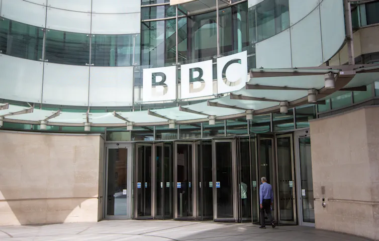 Entryway to Broadcasting House in London