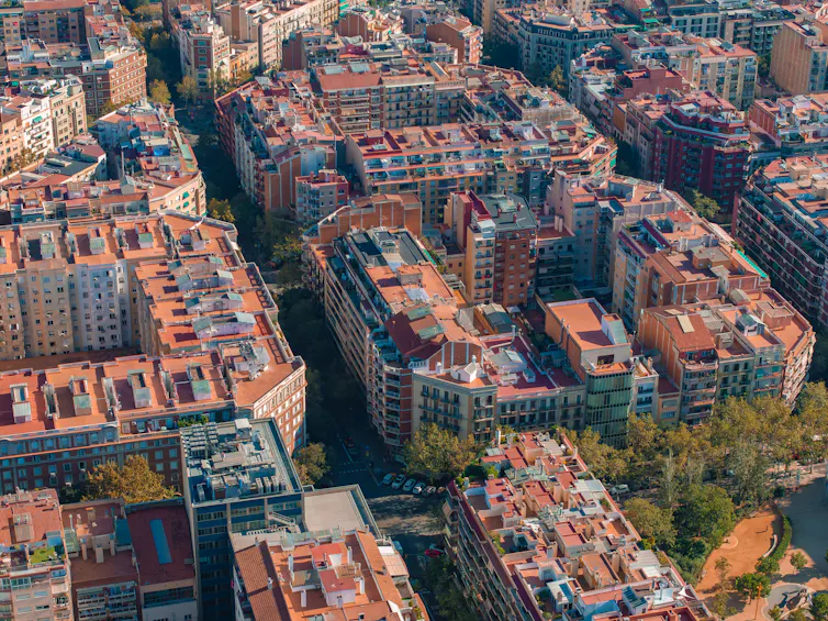 Aerial shot of Barcelona