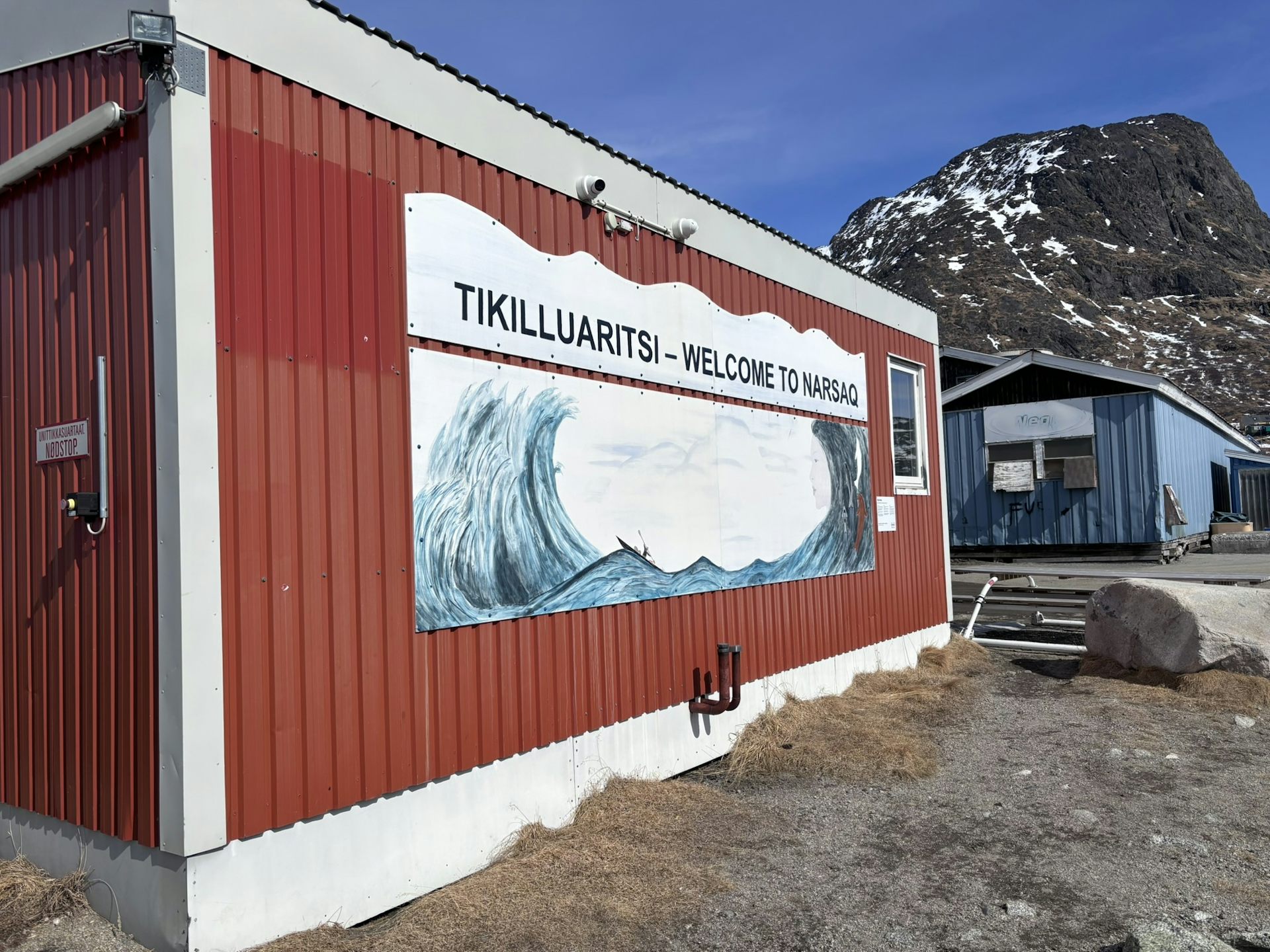 A mural painted on the wall of a building in Narsaq, South Greenland.