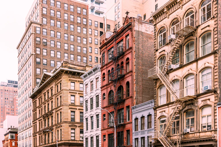 Apartment buildings in Tribeca neighbourhood, New York City, USA