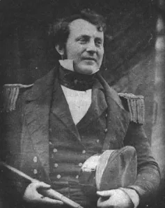 Un nuevo análisis de ADN identifica a más miembros de la desafortunada expedición Franklin 1 Imagen en blanco y negro de un hombre blanco vestido con un uniforme naval británico del siglo XIX.