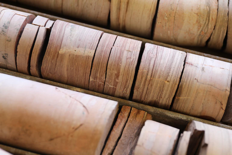 A close up photo of a mudstone core.