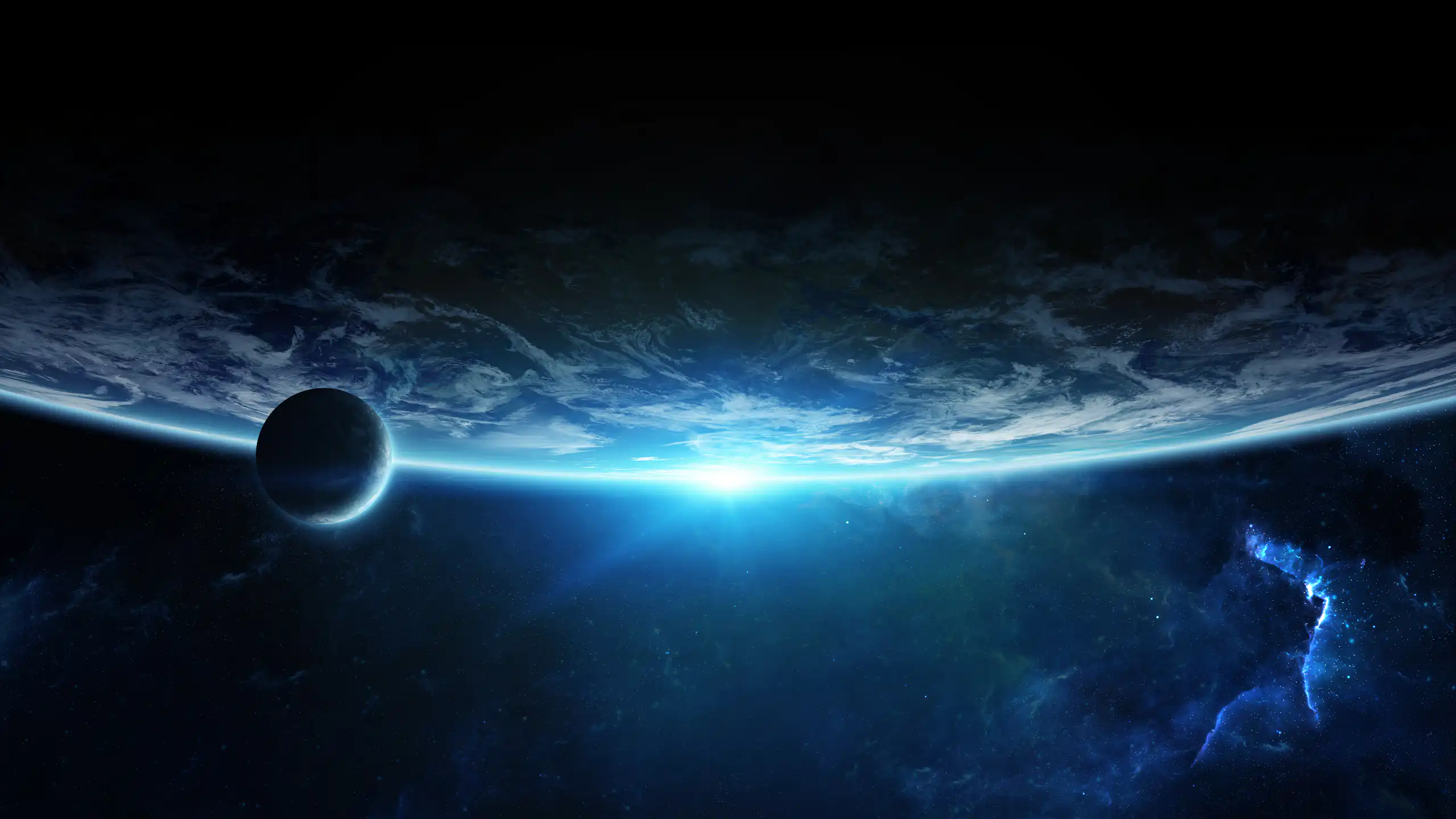 Recreación de un planeta extrasolar en el que asoma la luz de una estrella