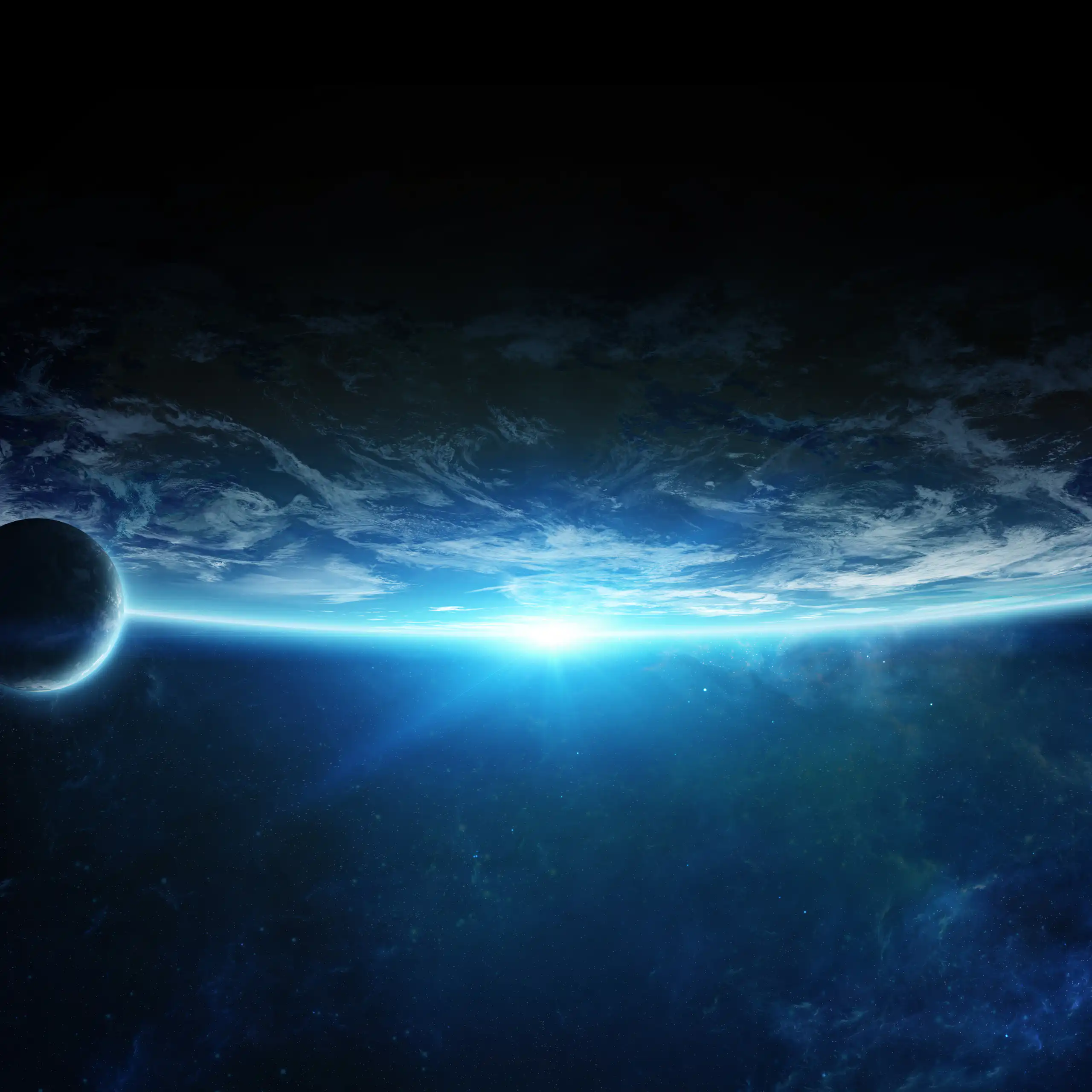 Recreación de un planeta extrasolar en el que asoma la luz de una estrella