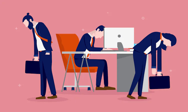 illustration of unhappy office workers