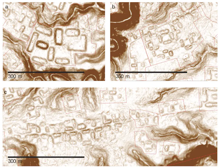 Lidar footage of settlements in the Upano Valley.