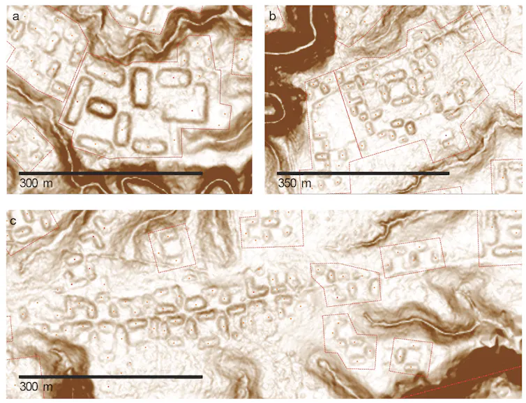 Lidar footage of settlements in the Upano Valley.