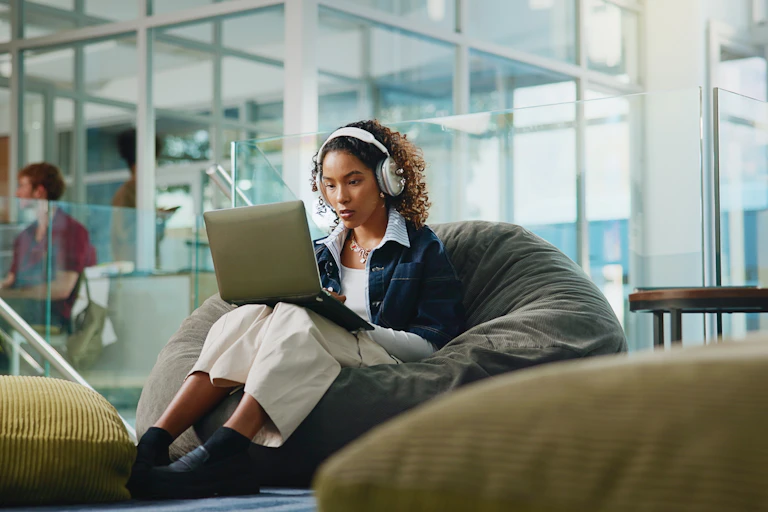 Student on laptop