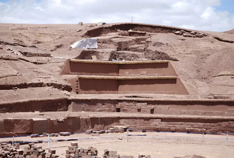 Akapana pyramid in Tiahuanaco o Tiwanaku.