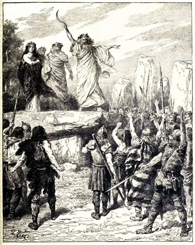 Druids incite the Britons to oppose the landing of the Romans.