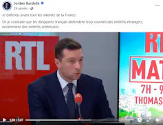 Bardella parle de la « vassalisation » du gouvernement français actuel -- 29 janvier 2026