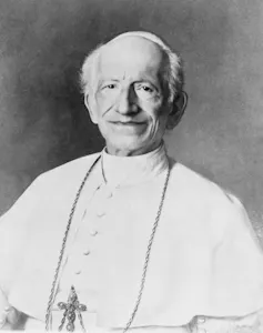 A half-length portrait of a man in papal robes.