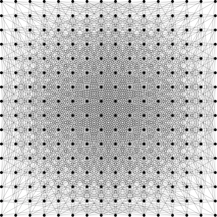 Grid of dots connected by lines