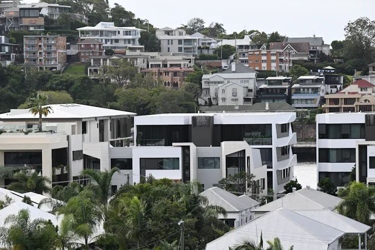 A view of residential properties in Brisbane