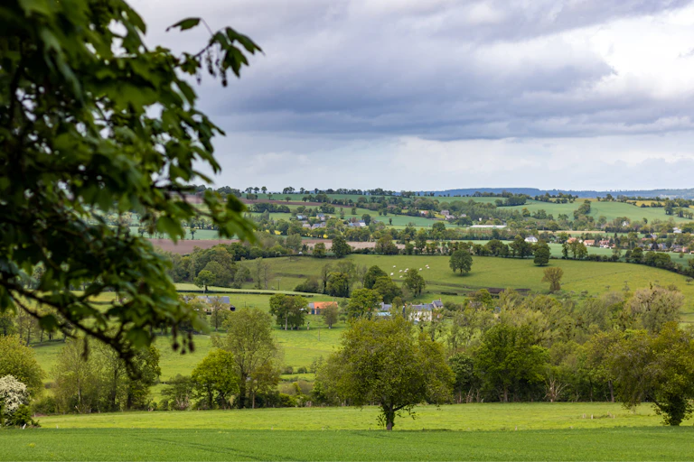 Paysage du Bocage norman à Cerisy-Belle-Etoile (Orne, Normandie)